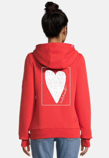 salzhaut - SÖÖTE - HERZ RÜCKEN Damen normale Passform - Backprint - Damen - Sweatjacke - 1 - #farbe_chilli-red-white