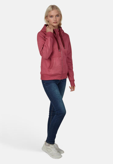 salzhaut - SÖÖTE JACKE Damen Leicht tailliert - Eingriffstaschen - Hoodiejacke - Sweatjacke - 30 - #farbe_berry