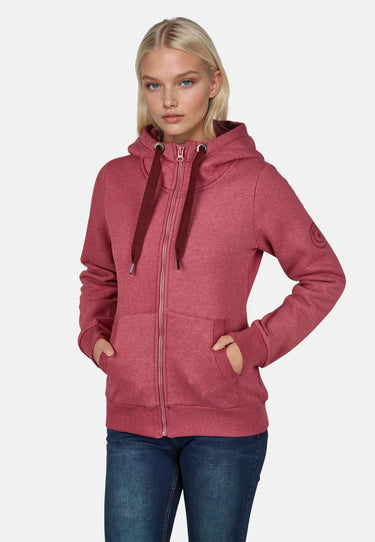 salzhaut - SÖÖTE JACKE Damen Leicht tailliert - Eingriffstaschen - Hoodiejacke - Sweatjacke - 28 - #farbe_berry