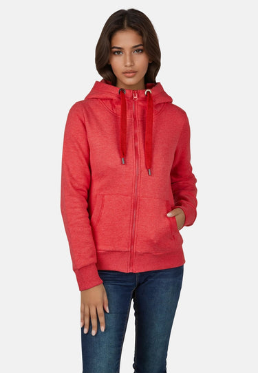 salzhaut - SÖÖTE JACKE Damen Leicht tailliert - Eingriffstaschen - Hoodiejacke - Sweatjacke - 33 - #farbe_red