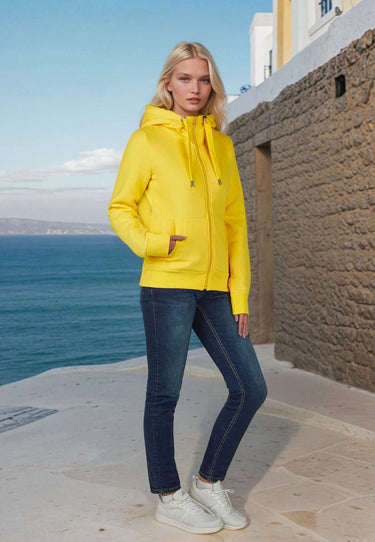 salzhaut - SÖÖTE JACKE Damen Leicht tailliert - Eingriffstaschen - Hoodiejacke - Sweatjacke - 6 - #farbe_yellow