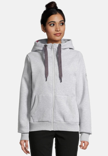 salzhaut - SÖÖTE JACKE Damen Leicht tailliert - Eingriffstaschen - Hoodiejacke - Sweatjacke - 45 - #farbe_grey-melange