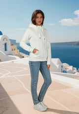salzhaut - SÖÖTE JACKE Damen Sweatjacke Leicht tailliert - adenauer & co - Anker - Basic - 4 - #farbe_Offwhite