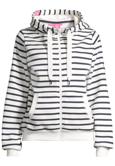 salzhaut - SÖÖTE - RINGEL Damen normale Passform - Hamburg - Hoodiejacke - Sweatjacke - 2 - #farbe_navy-offwhite