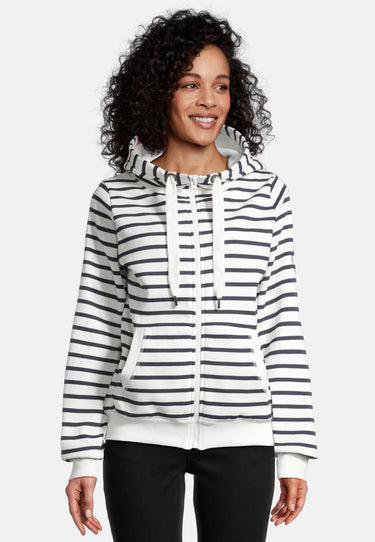 salzhaut - SÖÖTE - RINGEL Damen normale Passform - Hamburg - Hoodiejacke - Sweatjacke - 1 - #farbe_navy-offwhite