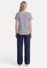salzhaut - STEENTJE RINGEL - MOIN Herzen Damen Shirt Regular Fit - Anker - Basic - 5 - #farbe_Navy-Offwhite-Blossom