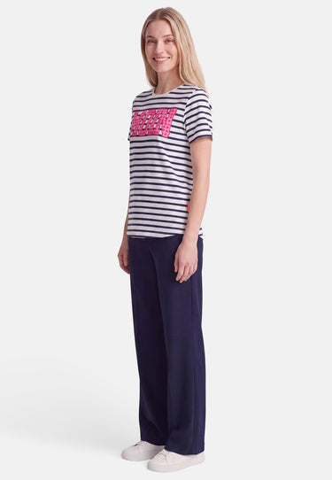 salzhaut - STEENTJE RINGEL - MOIN Herzen Damen Shirt Regular Fit - Anker - Basic - 6 - #farbe_Navy-Offwhite-Blossom