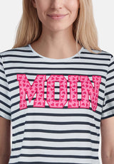 salzhaut - STEENTJE RINGEL - MOIN Herzen Damen Shirt Regular Fit - Anker - Basic - 4 - #farbe_Navy-Offwhite-Blossom