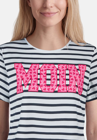 salzhaut - STEENTJE RINGEL - MOIN Herzen Damen Shirt Regular Fit - Anker - Basic - 4 - #farbe_Navy-Offwhite-Blossom