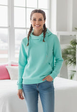 salzhaut - Damen Hoodie SÜNN Tailliert - adenauer & co - Anker - Basic - 80 - #farbe_Aqua