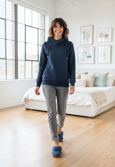 salzhaut - SÜNN Damen Hoodie Tailliert - adenauer & co - Anker - Basic - 95 - #farbe_Navy