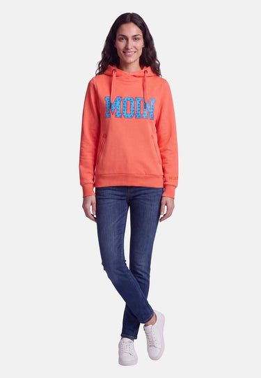 salzhaut - SÜNN - MOIN Herzen Damen Hoodie Tailliert - adenauer & co - Anker - Basic - 35 - #farbe_Fiery Coral-Ocean Blue