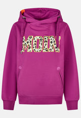 salzhaut - SÜNN - MOIN Leo Damen Hoodie Tailliert - adenauer & co - Anker - Basic - 2 - #farbe_Plum-Yellow