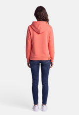 salzhaut - SÜNN - MOIN Leo Damen Hoodie Tailliert - adenauer & co - Anker - Basic - 29 - #farbe_Fiery Coral-Pink