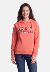 salzhaut - SÜNN - MOIN Leo Damen Hoodie Tailliert - adenauer & co - Anker - Basic - 27 - #farbe_Fiery Coral-Pink