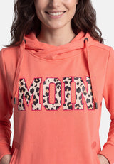 salzhaut - SÜNN - MOIN Leo Damen Hoodie Tailliert - adenauer & co - Anker - Basic - 30 - #farbe_Fiery Coral-Pink