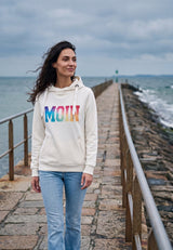 salzhaut - Damen Hoodie SÜNN - MOIN Multicolor Tailliert - adenauer & co - Anker - Basic - 1 - #farbe_Offwhite-Multicolor