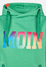 salzhaut - Damen Hoodie SÜNN - MOIN Multicolor Tailliert - adenauer & co - Anker - Basic - 23 - #farbe_Apple Green-Multicolor