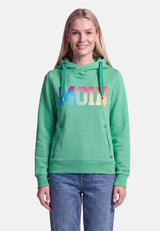 salzhaut - Damen Hoodie SÜNN - MOIN Multicolor Tailliert - adenauer & co - Anker - Basic - 19 - #farbe_Apple Green-Multicolor
