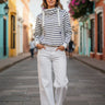 salzhaut - SÜNN - RINGEL Damen Tailliert - adenauer & co - Anker - Basic - 1 - #farbe_Navy-Offwhite