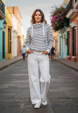 salzhaut - SÜNN - RINGEL Damen Tailliert - adenauer & co - Anker - Basic - 1 - #farbe_Navy-Offwhite