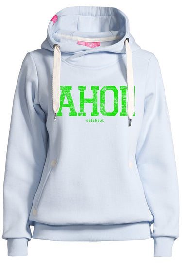 salzhaut - SÜNN - AHOI Damen Tailliert - Damen - Hoodie - Sweat - 2 - #farbe_light-blue-neongr-n