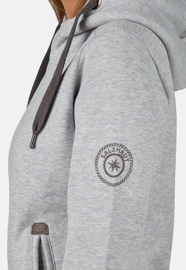 salzhaut - SÜNN Damen Tailliert - Hamburg - Hoodie - Kapuzenpulli - 92 -#farbe_grey-melange
