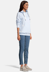 salzhaut - Damen Hoodie SÜNN Tailliert - adenauer & co - Anker - Basic - 94 - #farbe_Light Blue