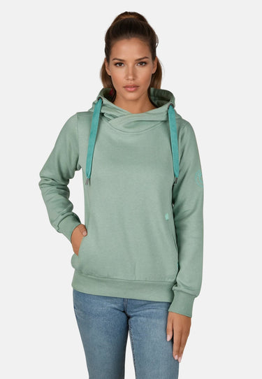 salzhaut - SÜNN Damen Tailliert - Hamburg - Hoodie - Kapuzenpulli - 55 - #farbe_salbei