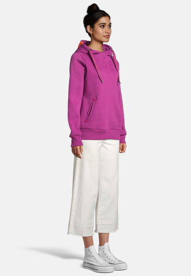 salzhaut - SÜNN Damen Tailliert - Hamburg - Hoodie - Kapuzenpulli - 107 - #farbe_plum
