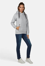 salzhaut - SÜNN HOODIE Damen Hoodie Relaxed-Fit - adenauer & co - Anker - Basic - 32 - #farbe_Grey Melange
