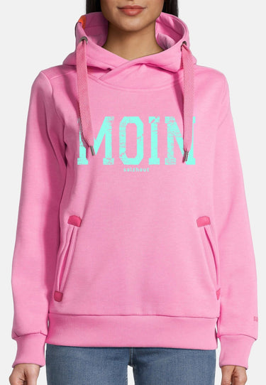 salzhaut - SÜNN - MOIN Damen Tailliert - Damen - Frontprint - Hoodie - 38 - #farbe_blossom-yucca