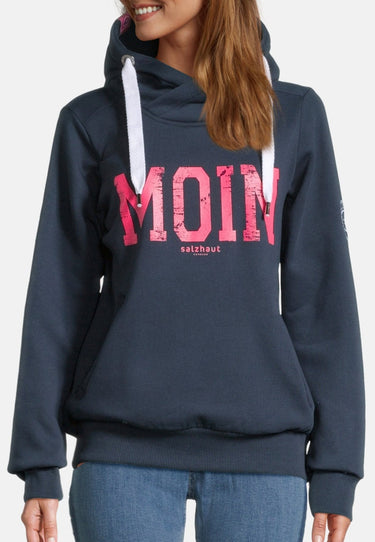 salzhaut - SÜNN - MOIN Damen Tailliert - Damen - Frontprint - Hoodie - 13 - #farbe_navy