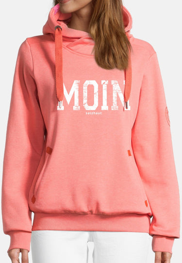 salzhaut - SÜNN - MOIN Damen Tailliert - Damen - Frontprint - Hoodie - 33 - #farbe_coral-weiß