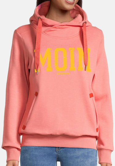 salzhaut - SÜNN - MOIN Damen Tailliert - Damen - Frontprint - Hoodie - 3 - #farbe_coral