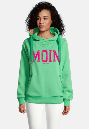 salzhaut - SÜNN - MOIN Damen Tailliert - Damen - Frontprint - Hoodie - 16 - #farbe_apple-green-neon-pink