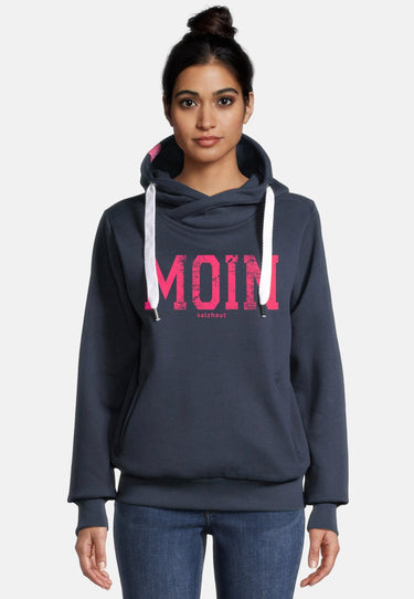salzhaut - SÜNN - MOIN Damen Tailliert - Damen - Frontprint - Hoodie - 21 - #farbe_navy-neon-pink