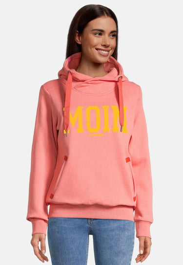 salzhaut - SÜNN - MOIN Damen Tailliert - Damen - Frontprint - Hoodie - 1 - #farbe_coral