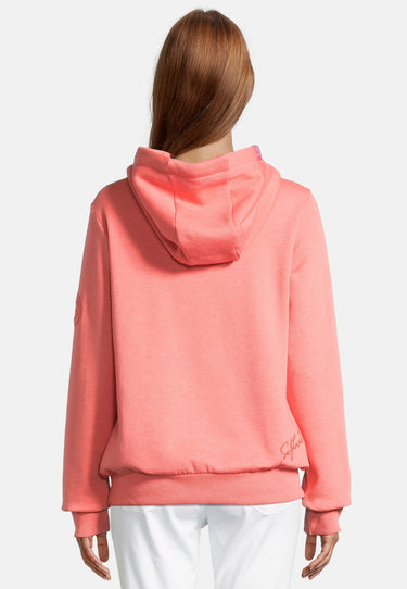 salzhaut - SÜNN - MOIN Damen Tailliert - Damen - Frontprint - Hoodie - 34 - #farbe_coral-weiß