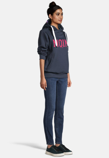 salzhaut - SÜNN - MOIN Damen Tailliert - Damen - Frontprint - Hoodie - 25 - #farbe_navy-neon-pink
