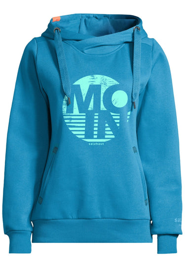 salzhaut - SÜNN - MOIN RUND Damen Leicht tailliert - Damen - Frontprint - Hoodie - 2 - #farbe_fjord-yucca