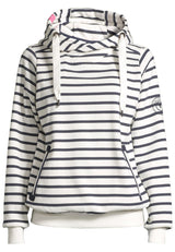 Salzhaut - SÜNN - RINGEL Damen Tailliert - Hamburg - Hoodie - Kapuze - 2 - #farbe_navy-offwhite