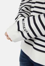 salzhaut - TAIER Damen Pullover Relaxed-Fit - adenauer & co - Anker - Basic - 6 - #farbe_Navy-Offwhite