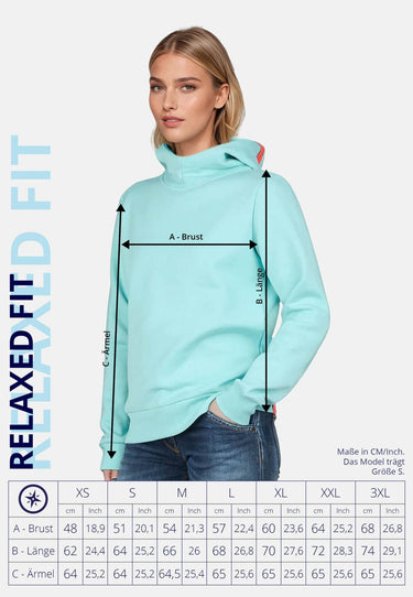 salzhaut - TALKEN Damen Relaxed-Fit - Hoodie - Kapuzenpullover - Langarmshirt - 11 - #farbe_aqua