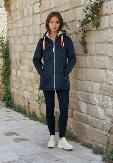 salzhaut - TÄRGERN Damen Relaxed-Fit - Fleece - Jacke - Mantel - 1 - #farbe_navy