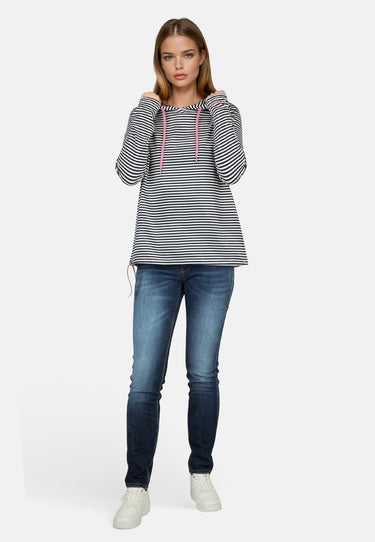 salzhaut - TEGE Damen Relaxed - Fit - Damen - Hoodie - Kapuze - 1 - #farbe_navy-offwhite