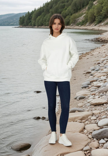 salzhaut - TIEREN Damen Oversized - Hoodie - Kapuzenpullover - Langarmshirt - 8 - #farbe_offwhite