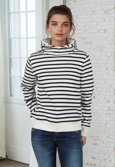 salzhaut - TIUTEN Damen Relaxed-Fit - Hoodie - Kapuzenpullover - Langarmshirt - 3 - #farbe_navy-offwhite