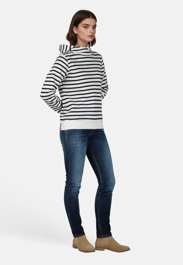 salzhaut - TIUTEN Damen Relaxed-Fit - Hoodie - Kapuzenpullover - Langarmshirt - 5 - #farbe_navy-offwhite