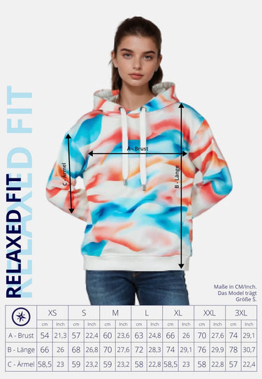 salzhaut - TÖHN Damen Relaxed-Fit - Hoodie - Kapuzenpullover - Langarmshirt - 7 - #farbe_multicolor-verlauf